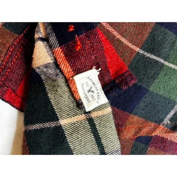 American Eagle Women's Large Ahh-mazingly Soft Boyfriend Fit Plaid Flannel Shirt - Picture 9 of 9